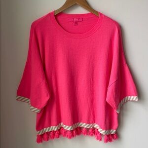 Lilly Pulitzer Vibrant Pink Sweater with Tassel Accents